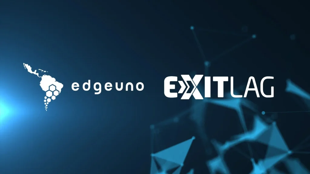 EdgeUno and ExitLag side by side on a technical background